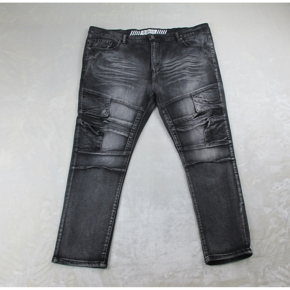 GSTR Pants‎ Mens 46 Black Denim Jeans Straight Pockets Casual Preppy 46X30